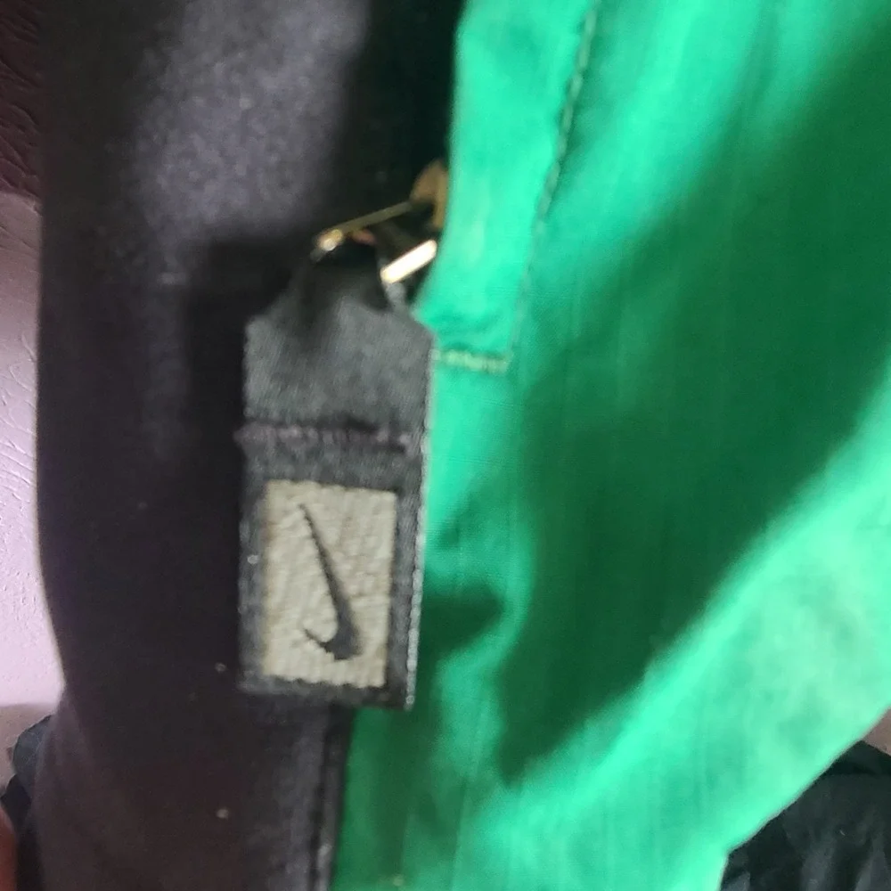 Vtg Nike Windbreaker Jacket Mens Small Green Black Colorblock Ripstop Full Zip